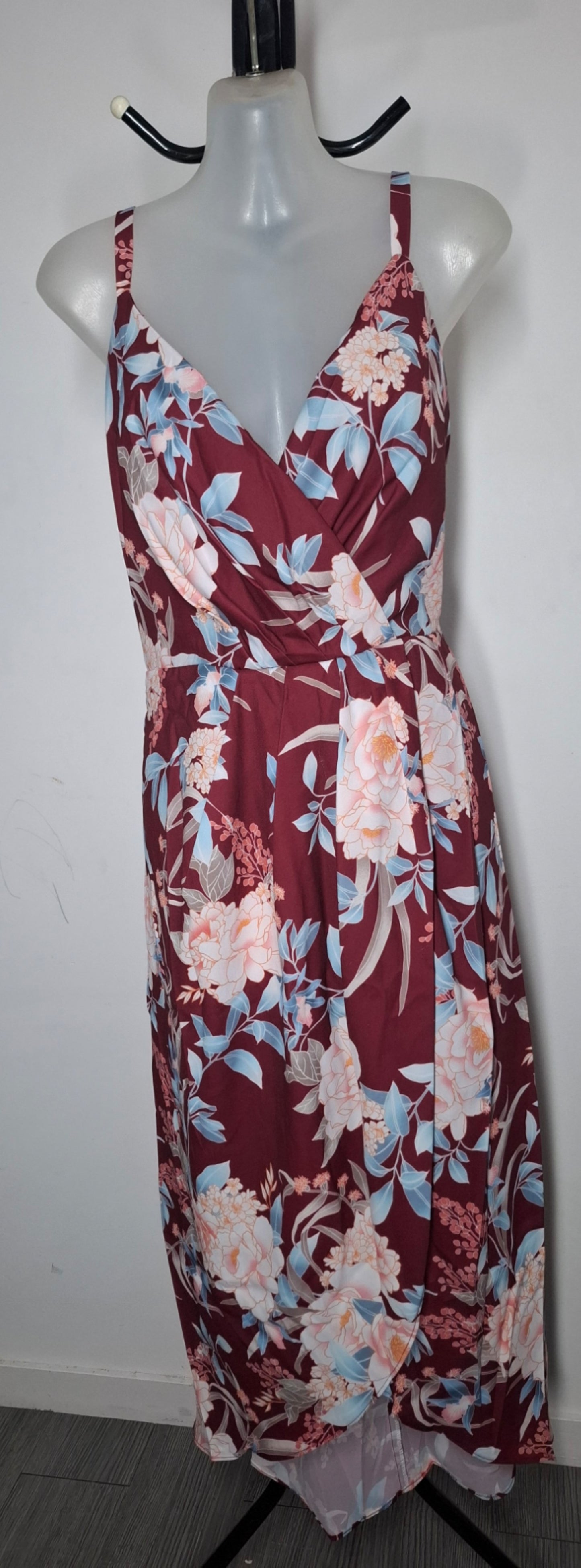 City Chic XS - Floral Faux Wrap Hi-Lo Dress