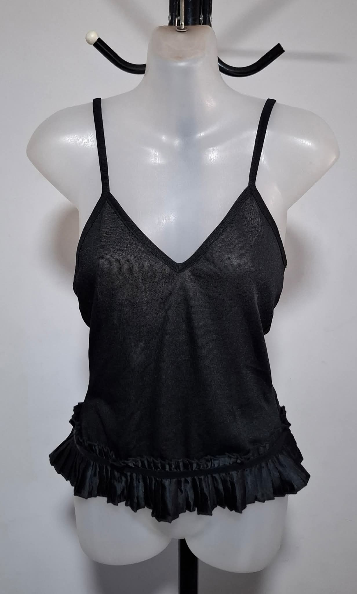 Size 10 - Black Sheer Lace Up Top