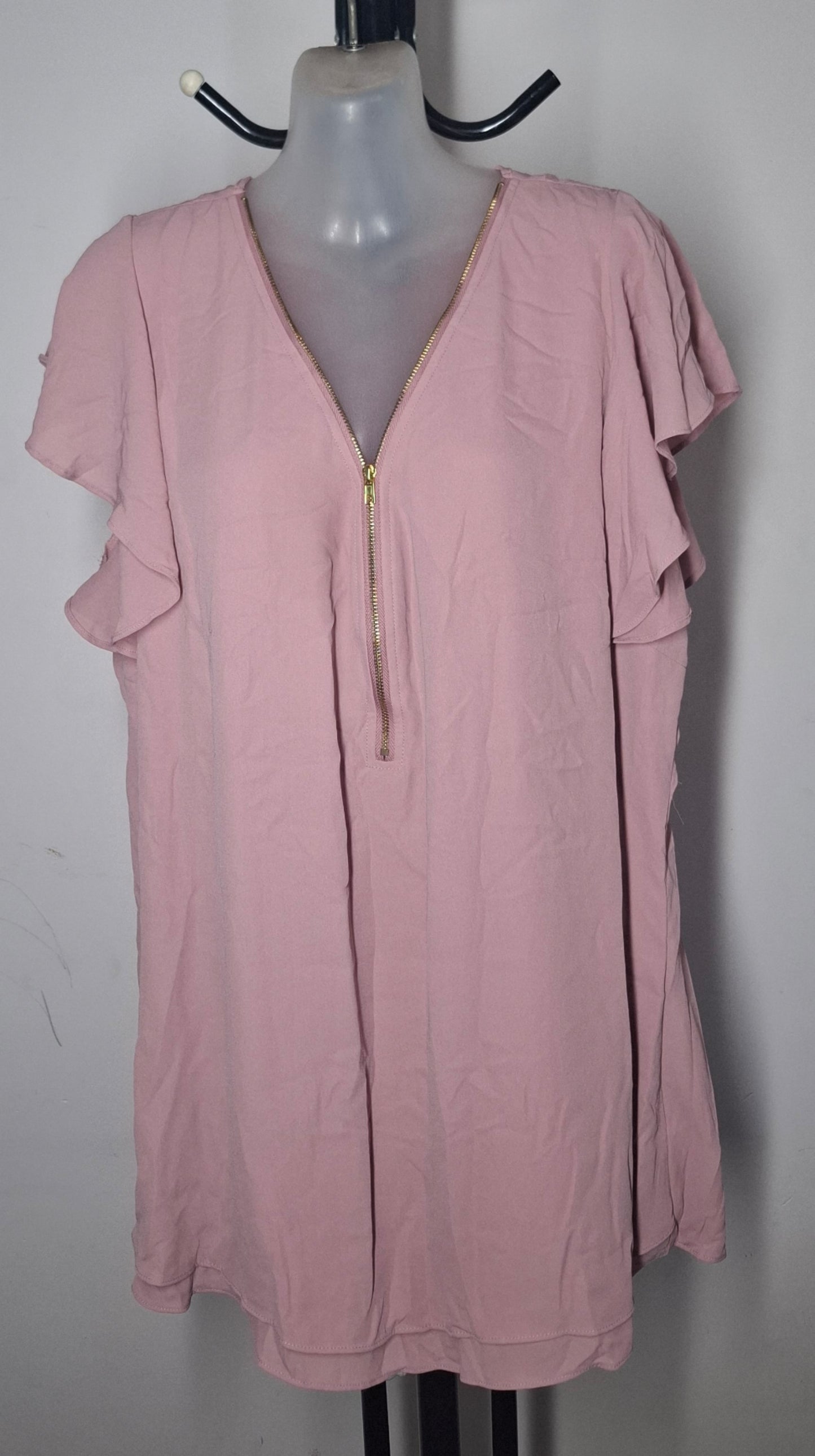 City Chic Medium - Pink Zip Fling Top