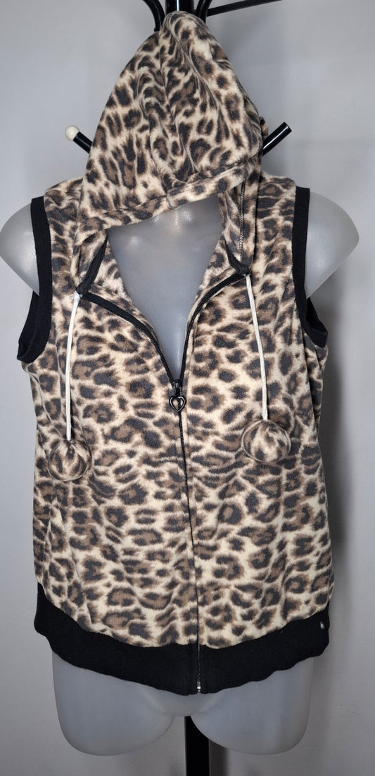 Size 10 - Leopard Print Hoodie With Love Heart Zip