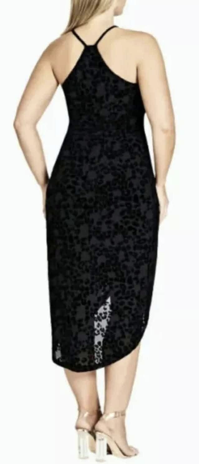 City Chic Large - Black Hi-Lo Dress