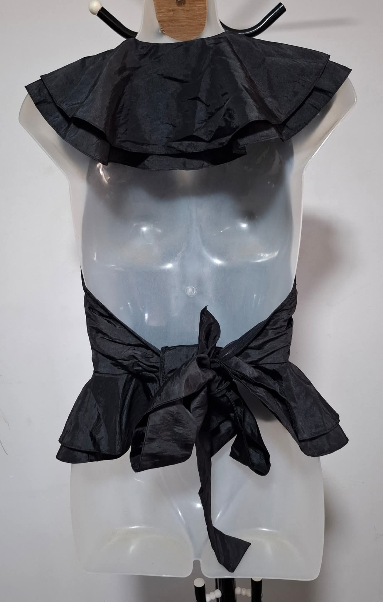 Size 12 - Black Ruffle Halter Peplum Top