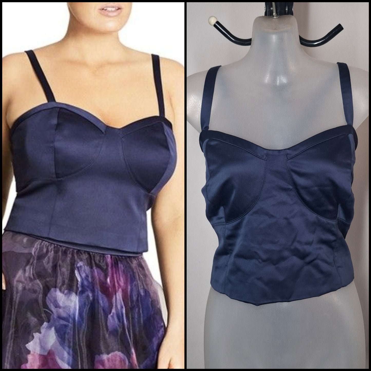 City Chic Medium - Navy Crop Top