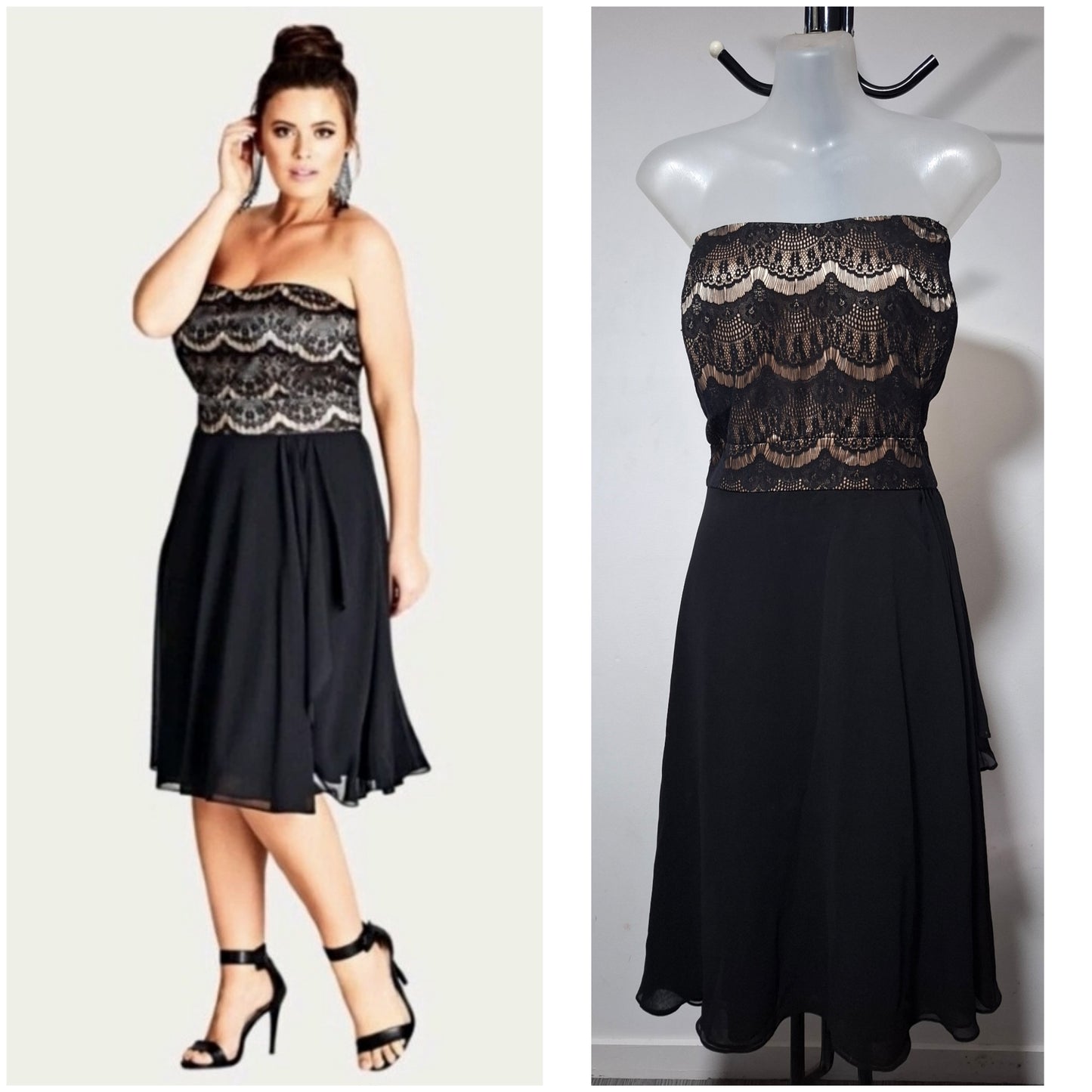 City Chic Medium - Strapless Lace Dress