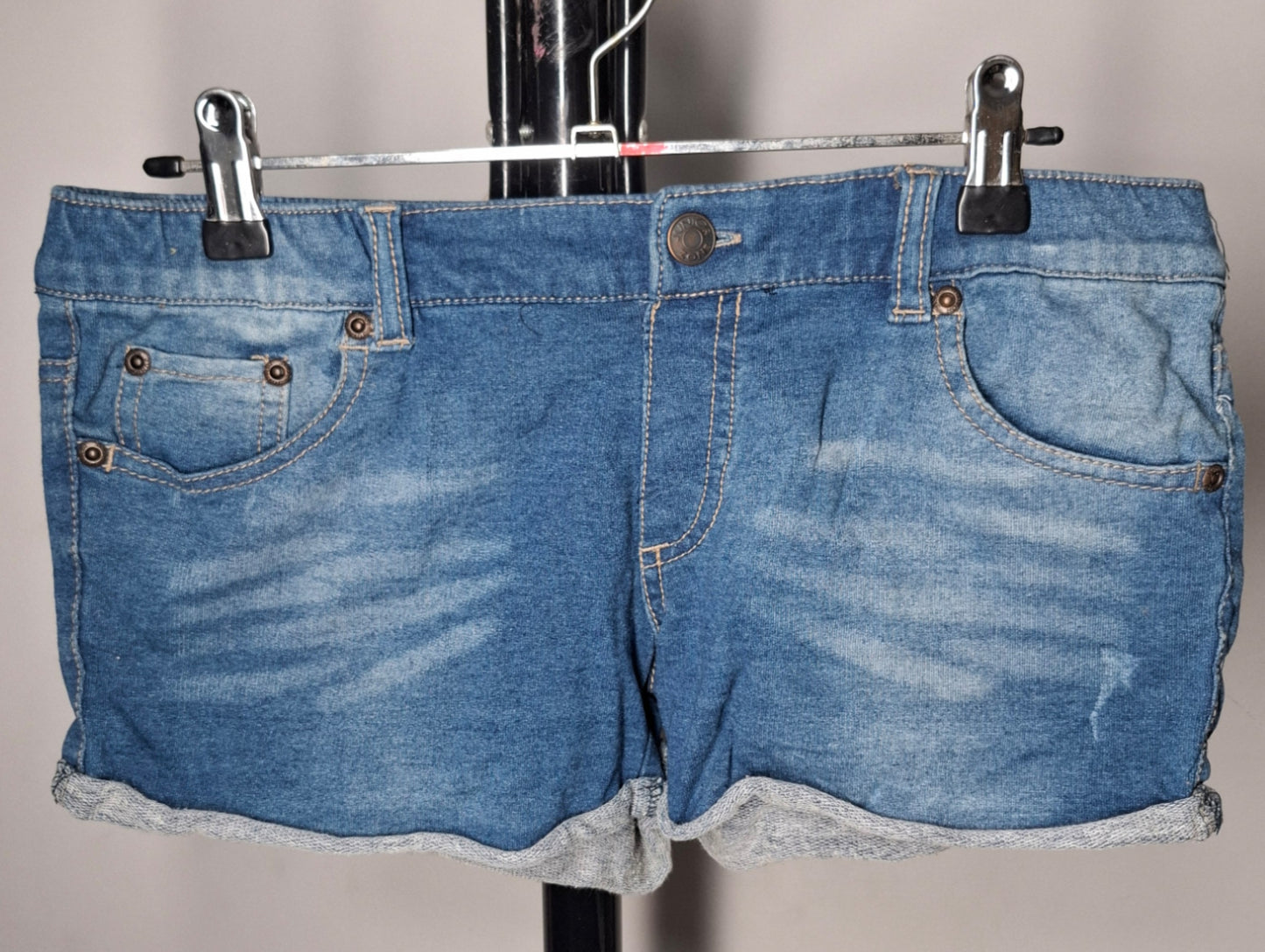 Size 10 - Stretchy Denim Shorts With Pockets